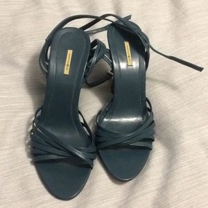 Max Studio Teal Leather Wedge